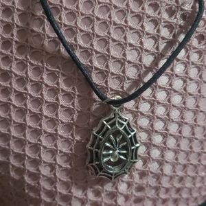 Vintage Spider Web Necklace with Adjustable Cord Y2K
